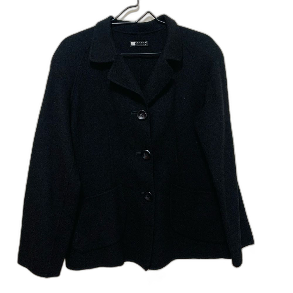 Carol Little 100% wool felt Classic Black Women's Jacket size large